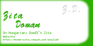 zita doman business card